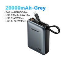 Cargador Portátil 20.000mAh 45W Carga Rápida