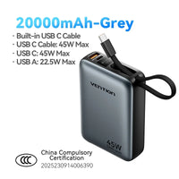 Cargador Portátil 20.000mAh 45W Carga Rápida